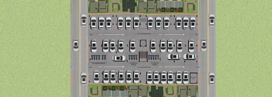 Bluebells Car Park Car parking Top view of Bluebells by Markon Homes