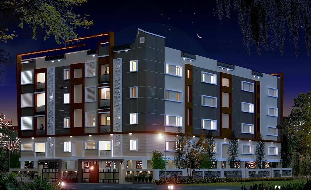 Bluebells Elevation Night Night View of Bluebells Elevation by Markon Homes